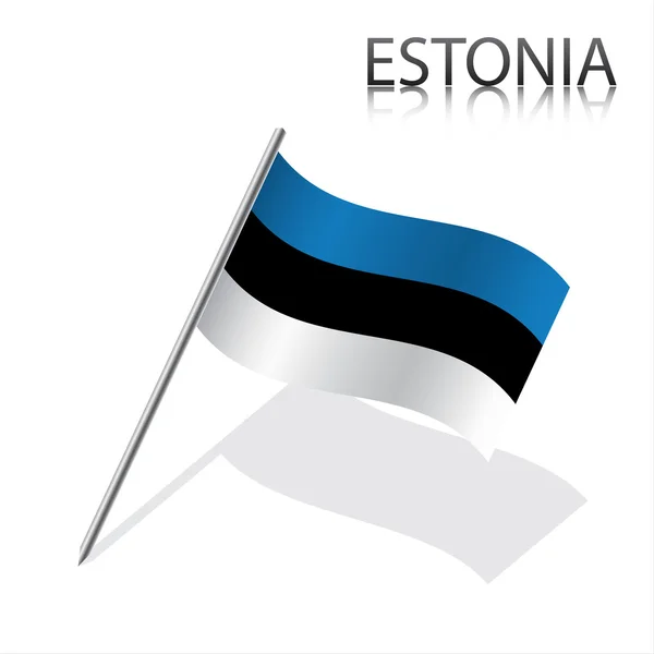 Bandera estonia realista — Vector de stock