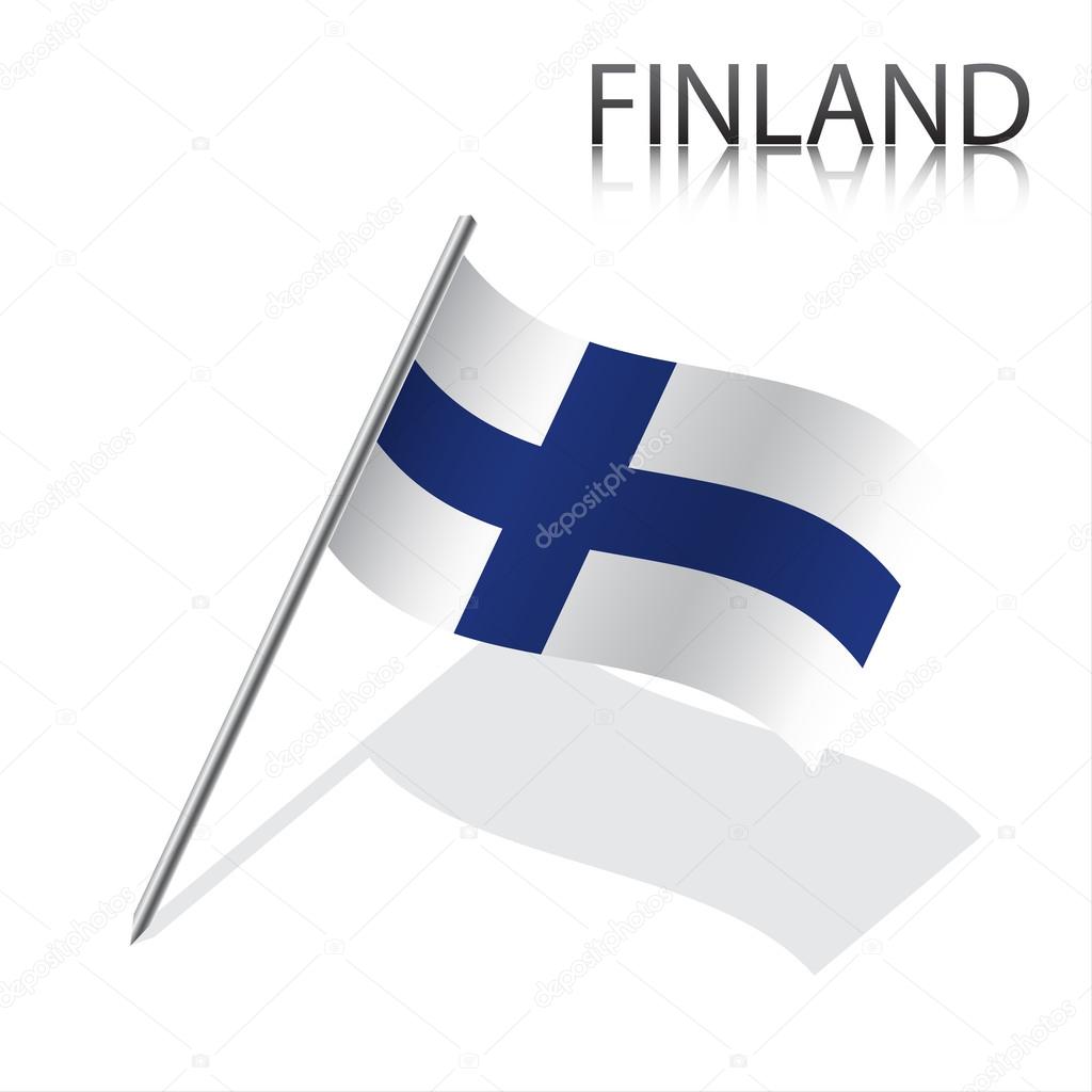 Realistic Finnish flag