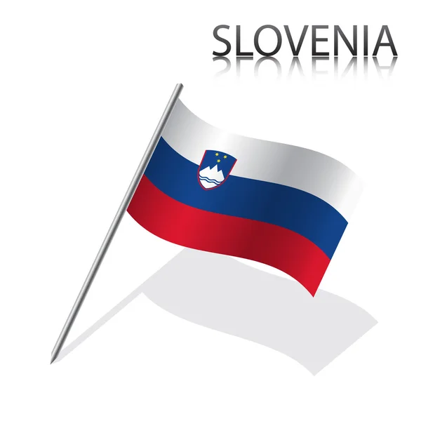Bendera Slovenia yang realistis - Stok Vektor