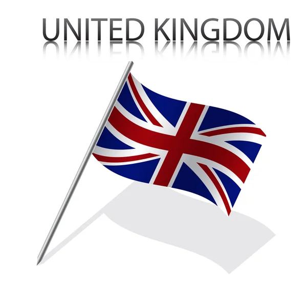 Bandera británica realista — Vector de stock