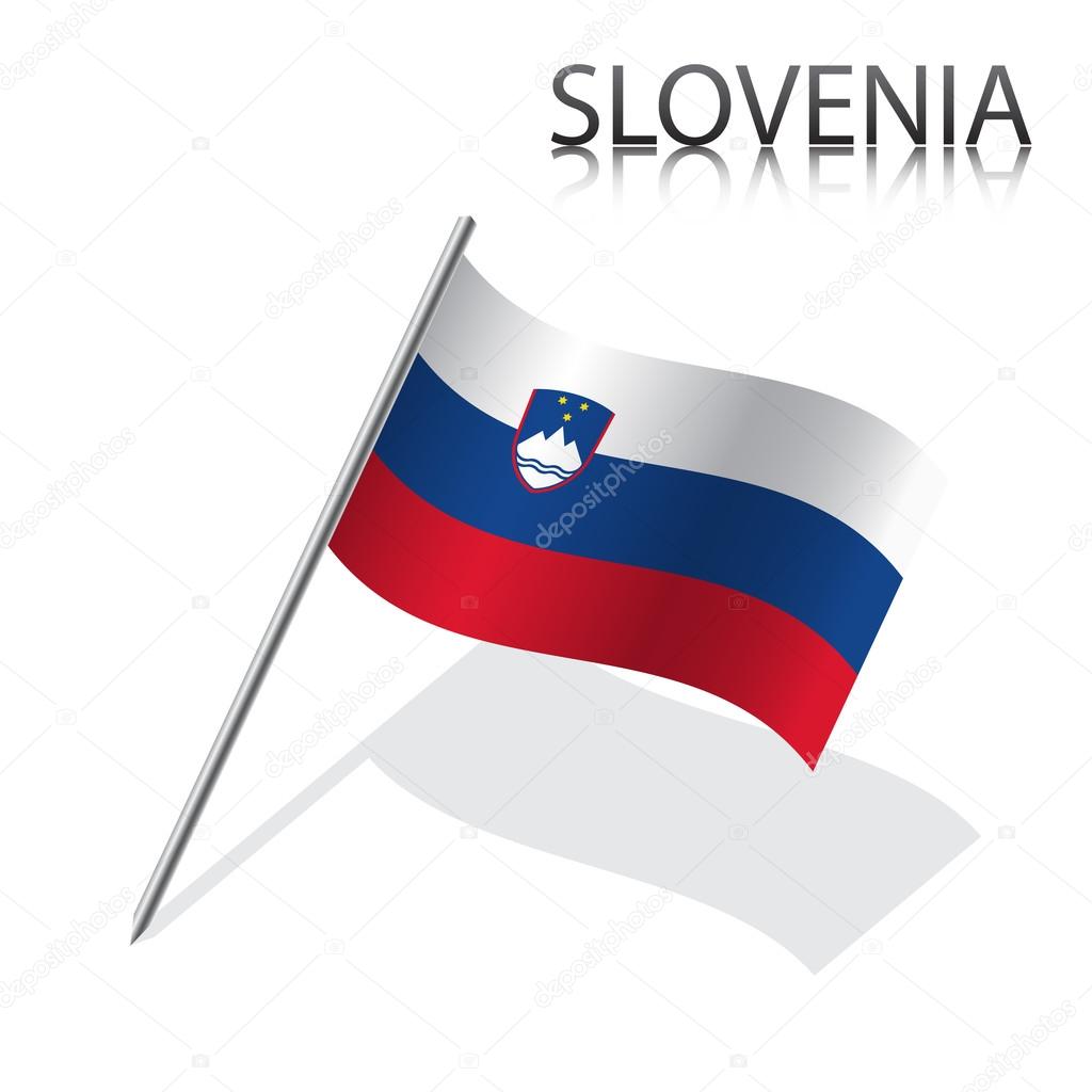 Realistic Slovenian flag