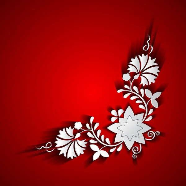 Décoration florale en papier abstrait — Image vectorielle