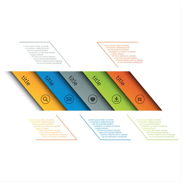 Infographic πρότυπο, απλό χρονολόγιο με εικονίδια, σχεδιασμό ιστοσελίδων, banners, εφαρμογές, στοιχεία — Διανυσματικό Αρχείο