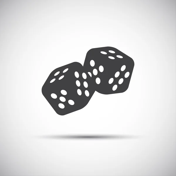 Twee eenvoudige dobbelstenen. spel pictogram, vector illustratio — Stockvector