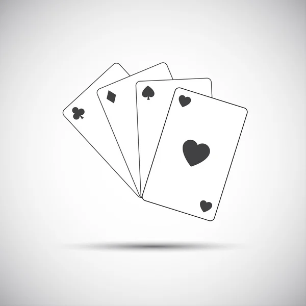 Vector simple juego de cartas icono, ilustración del juego — Archivo Imágenes Vectoriales