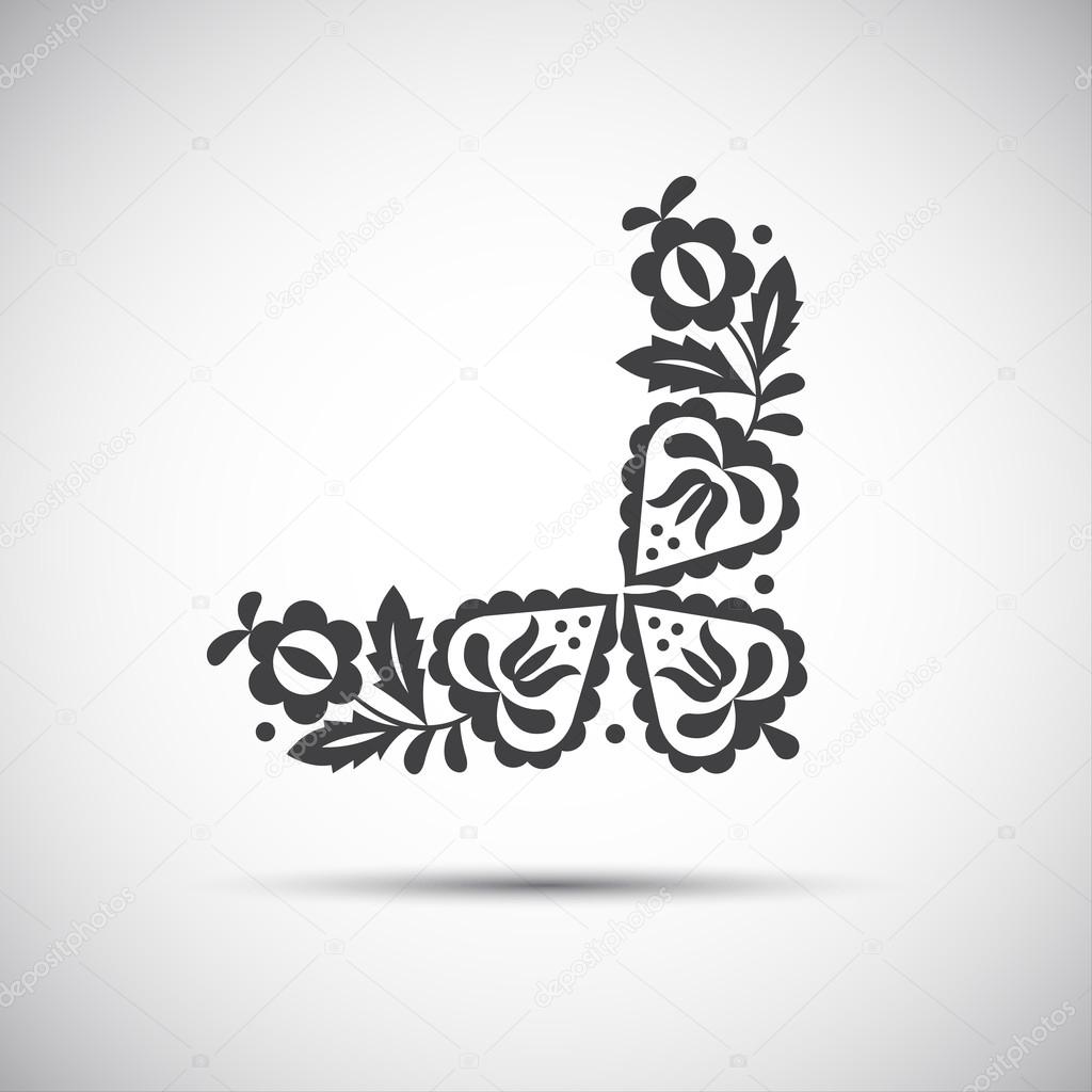 Traditional folk patterns, vector illustration of simple folk symbol