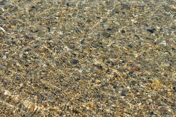 Kieselsteine unter dem klaren Meerwasser — Stockfoto