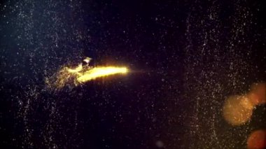 Yeni yıl 2021. Yeni yıl kutlamanız kutlu olsun. Altın kar taneleri ve vatozlu kış animasyonu.