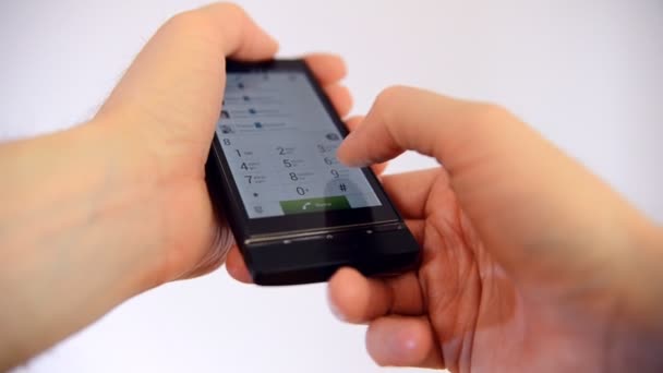 Χέρι αφής κινητό έξυπνο τηλέφωνο οθόνης — Αρχείο Βίντεο