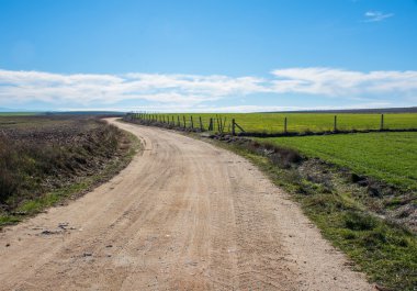 Çayırda kırsal yol