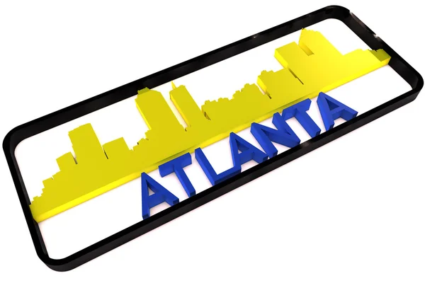 Atlanta USA logo with the base colors of the flag of the city on white 3D design — Stock Photo, Image