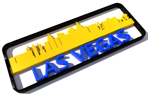 Logotipo de Las Vegas EUA com as cores base da bandeira da cidade em design 3D branco — Fotografia de Stock