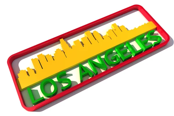 Los Angeles USA logo with the base colors of the flag of the city on white 3D design — Stock Photo, Image