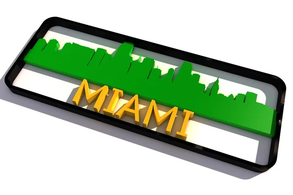 Miami USA logo with the base colors of the flag of the city on white 3D design — Stock Photo, Image