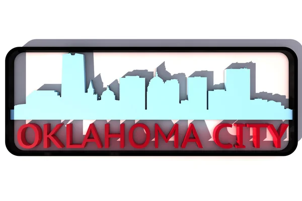 Oklahoma City USA logo with the base colors of the flag of the city on white 3D design — Stock Photo, Image