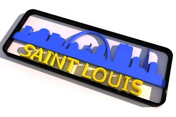 Saint Louis USA logo with the base colors of the flag of the city on white 3D design — Stock Photo, Image