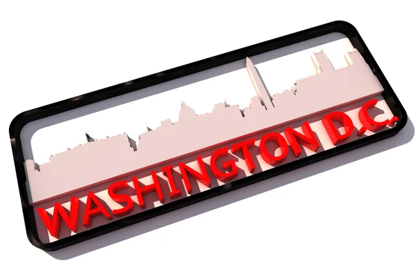 Washington D.C. USA logo with the base colors of the flag of the city on white 3D design — Stock Photo, Image