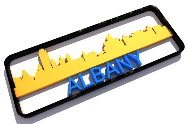 Albany usa logo mit den grundfarben der fahne der stadt auf weißem 3D-design — Stockfoto