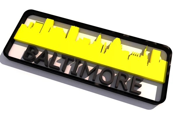 Baltimore logo with the base colors of the flag of the city on white 3D design — Stock Photo, Image