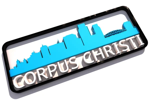 Corpus christi logó a bázis színek fehér 3d tervez a város zászlaja — Stock Fotó
