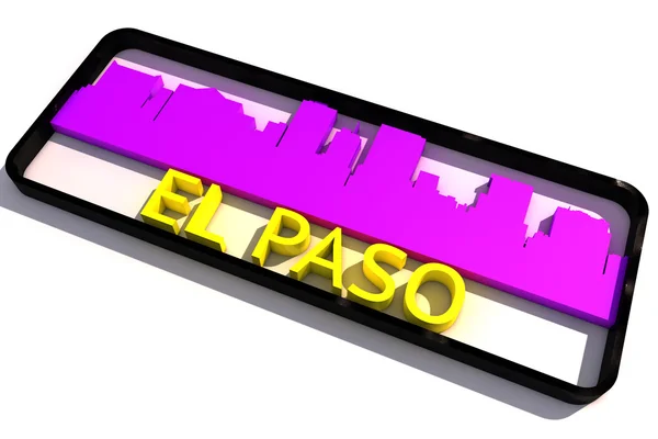 El paso logo met de basiskleuren van de vlag van de stad op witte 3D-ontwerp — Stockfoto