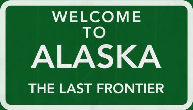 Alaska yol işaret hoş geldiniz