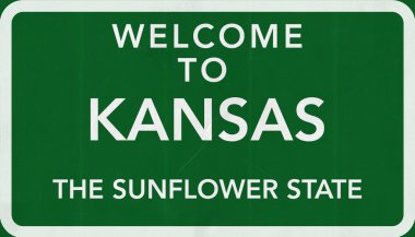 Kansas yol işaret için hoş geldiniz