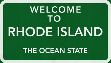 Rhode Island yol işaret hoş geldiniz
