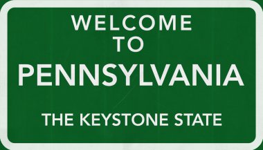 Pennsylvania yol işaret için hoş geldiniz