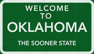 Oklahoma yol işaret hoş geldiniz
