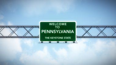 Pennsylvania ABD devlet karayolu yol işaret hoş geldiniz