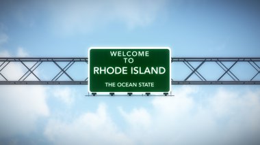 Rhode Island ABD devlet karayolu yol işaret hoş geldiniz