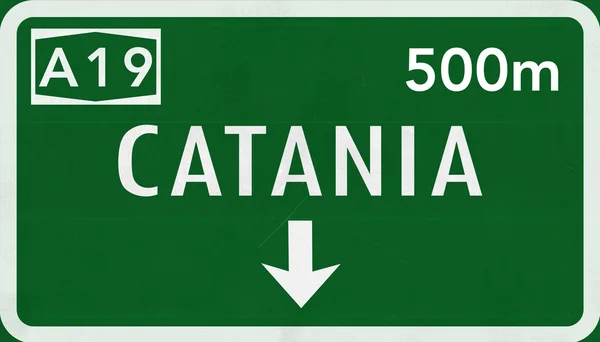 Catania dopravní značka — Stock fotografie