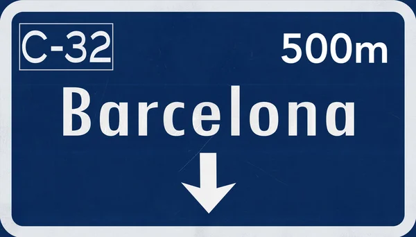 Barcelona verkeersbord — Stockfoto