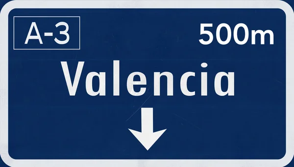 Valencia vägmärke — Stockfoto