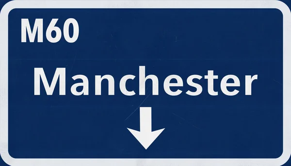 Манчестер дорожній знак — стокове фото
