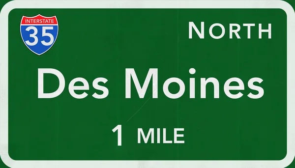 Des Moines Road Sign — Stock Photo, Image