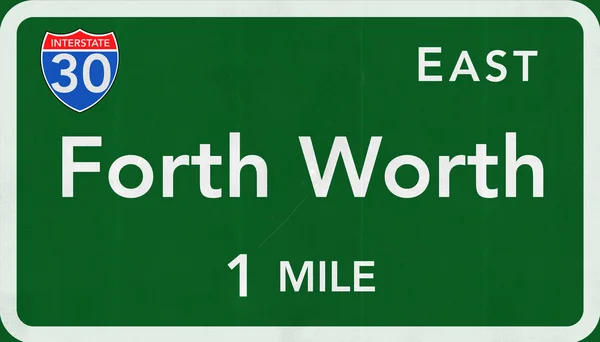 Signo de carretera de Forth Worth — Foto de Stock