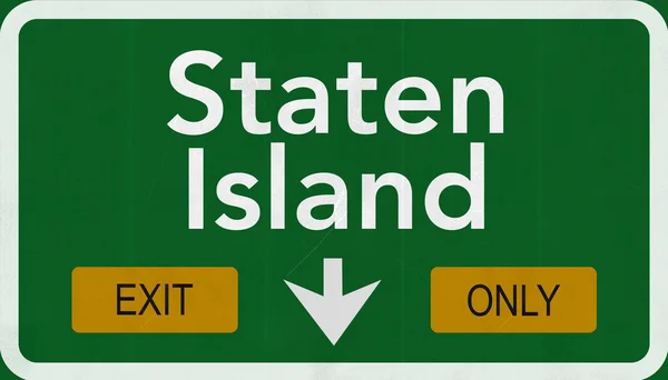 Panneau routier Staten Island — Photo
