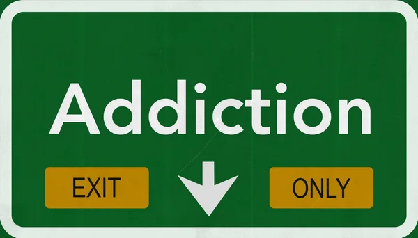 Verslaving Exit enige verkeersbord — Stockfoto