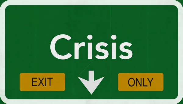 Crisis Exit enige verkeersbord — Stockfoto