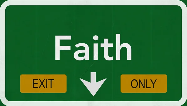 Faith Exit Only Road Sign — Stock Photo, Image