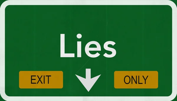 Lies Exit Only Road Sign — Stock Photo, Image