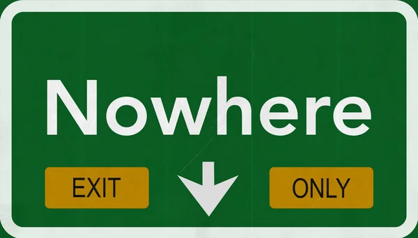 Nowhere Exit Only Road Sign — Stock Photo, Image