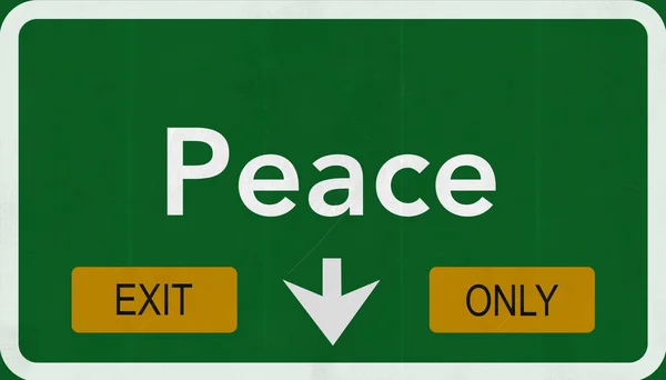 Peace Exit Only Road Sign — Stock Photo, Image