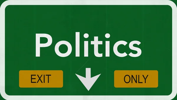 Politics Exit Only Road Sign — Stock Photo, Image