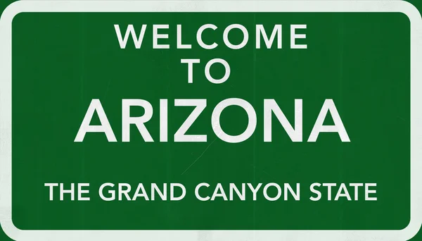 Bienvenido a Arizona Road Sign — Foto de Stock