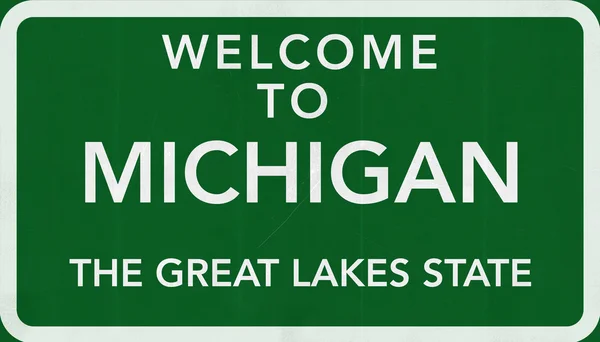 Benvenuti al cartello stradale Michigan — Foto Stock