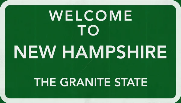 Bienvenido a New Hampshire Road Sign — Foto de Stock