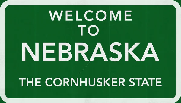 Bienvenue à Nebraska Road Sign — Photo